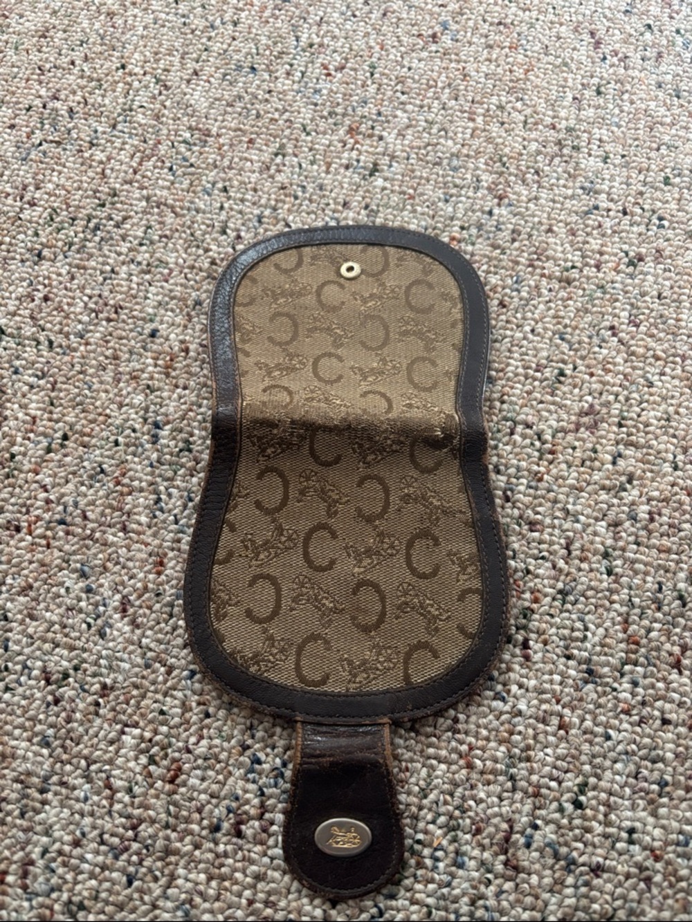 Celine Brown and Gold Monogram Wallet 1970 VINTAGE - Picture 9 of 9